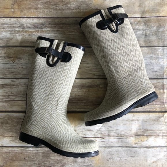 Nomad Shoes - NOMAD PUDDLES HERRINGBONE RAIN BOOTS SIZE 7